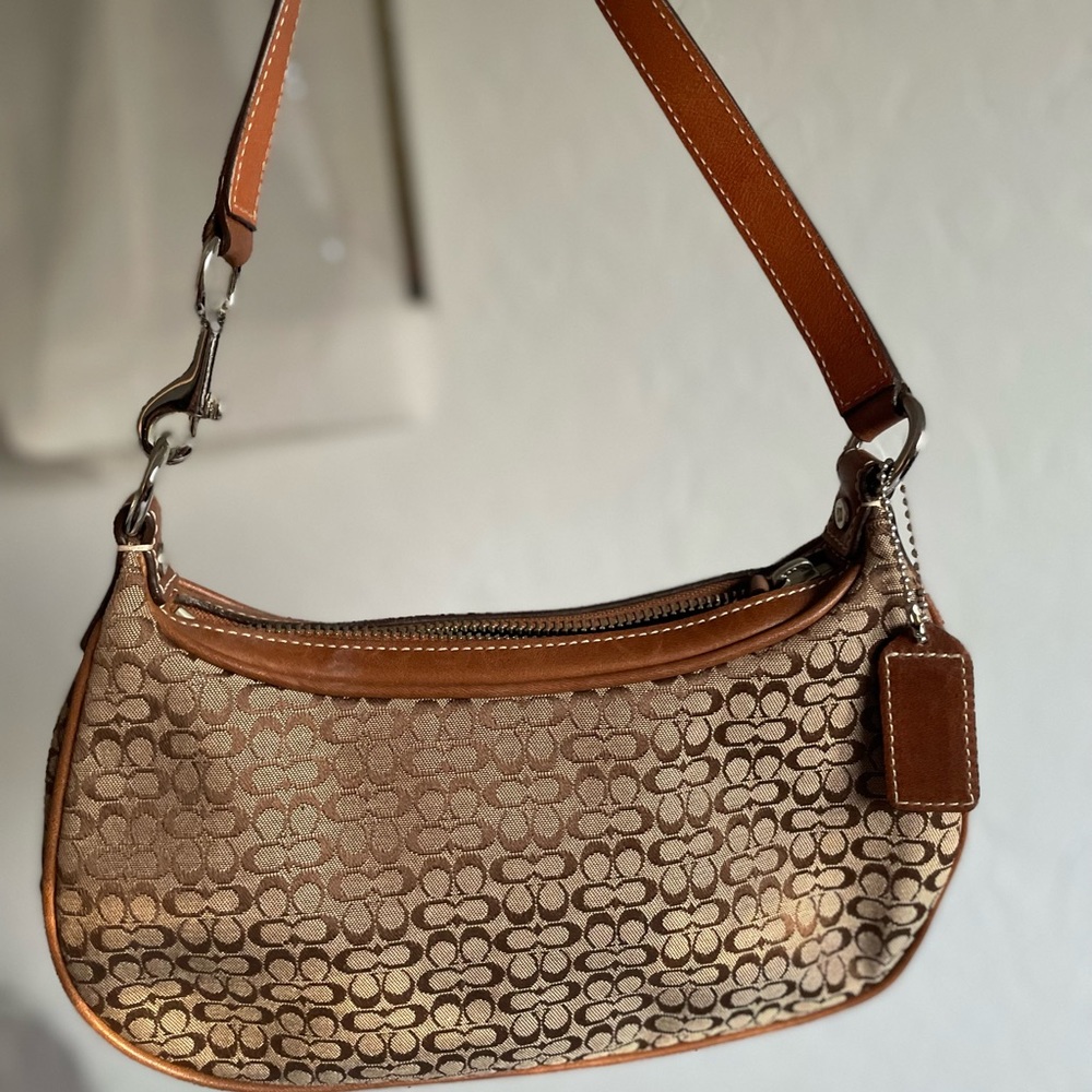 Vintage coach leather brown shoulder purse